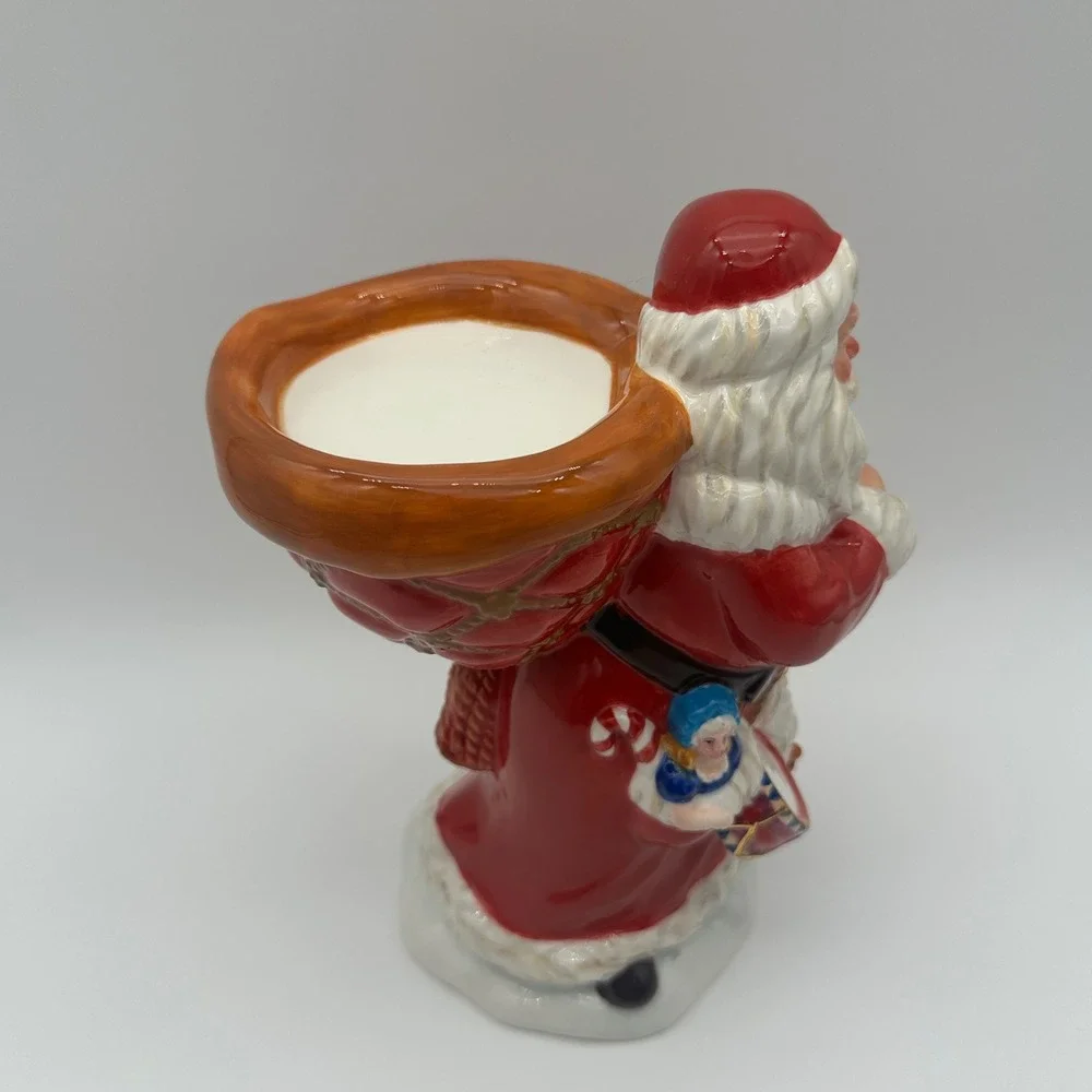 Department 56 Santa Claus Candle Holder Figurine Red White Christmas